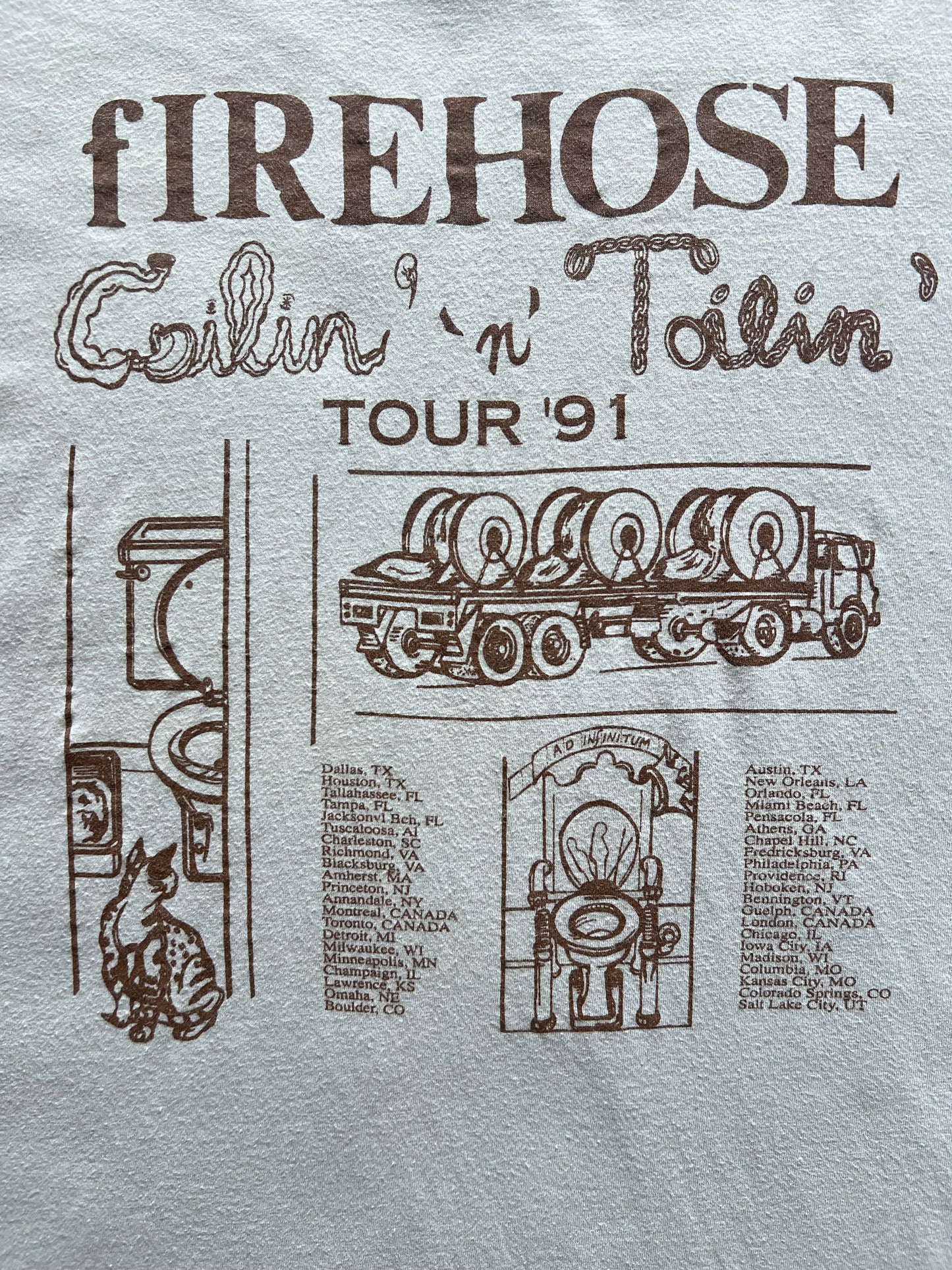 1991 fIREHOSE ‘Coilin N Toilin Tour’ Shirt